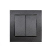 Выключатель 2-кл. СП Бриллиант 10А IP20 в сборе графит Universal 7947403-Gr