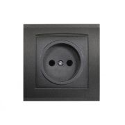 Розетка 1-м СП Бриллиант 16А IP20 без заземл. в сборе графит Universal 7947588-Gr